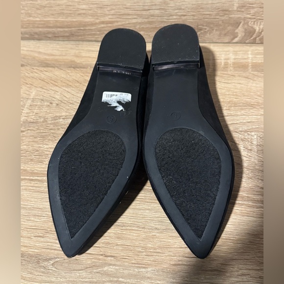 Cato Flats Elegant Black Rhinestone Loafers size 8 faux suede slip on shoes - Picture 8 of 12